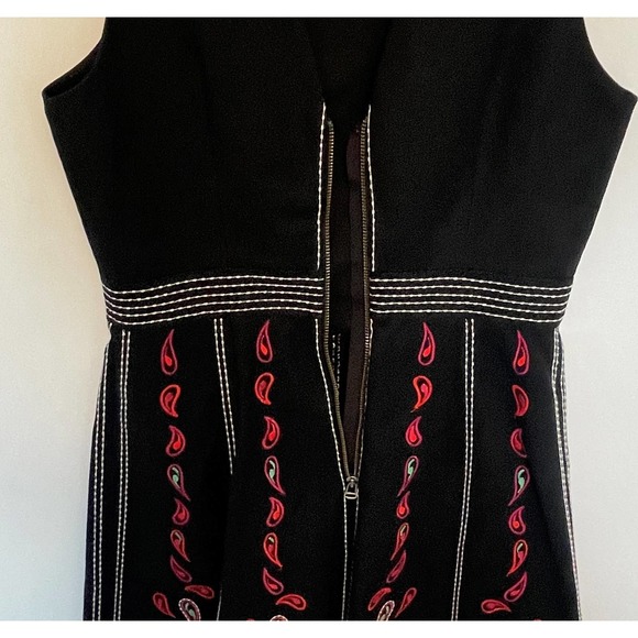 Maeve Women's Size 0 Chennai Dress ~ Black Embroidered Sheath Anthropologie Boho - Picture 9 of 11